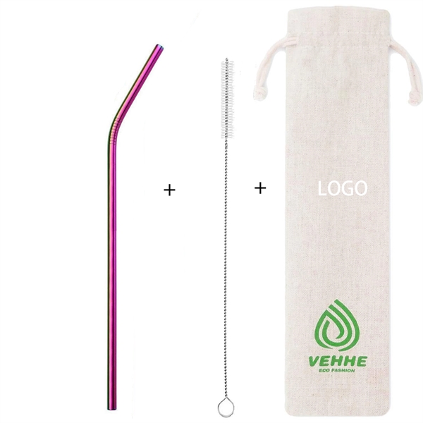8.5" Steel Straw/Brush Jute Bag - Image 2