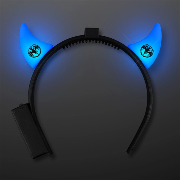 Blue Light-up Devil headband - Image 1