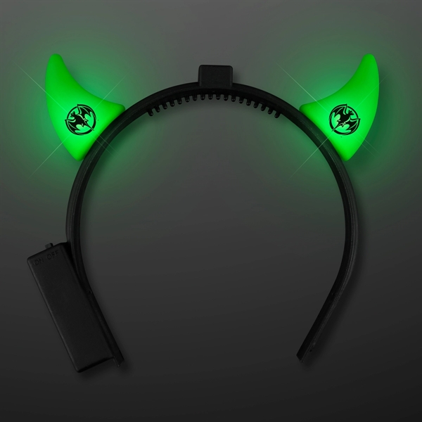 Light Up Green Devil Horns - Image 1