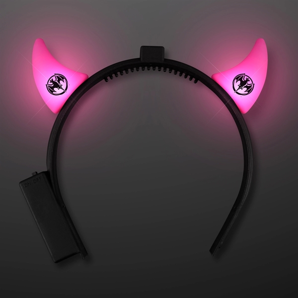 Hot Pink Devil Horns with LEDs - Image 1