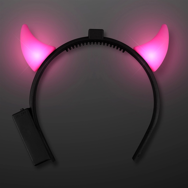 Hot Pink Devil Horns with LEDs - Image 3