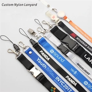 Custom Nylon Lanyards, Silkscreen Imprinted
