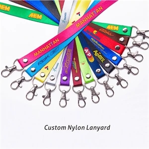 Custom Nylon Lanyards, Silkscreen Imprinted