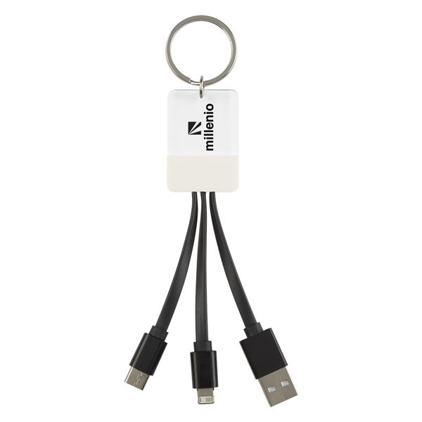 3-In-1 Clear View Light Up Cable Key Ring - Image 2