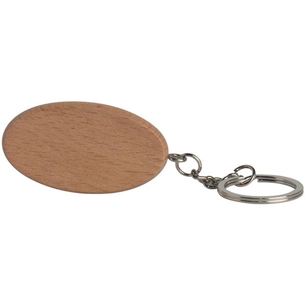 Wooden Oval Keyring - Image 1