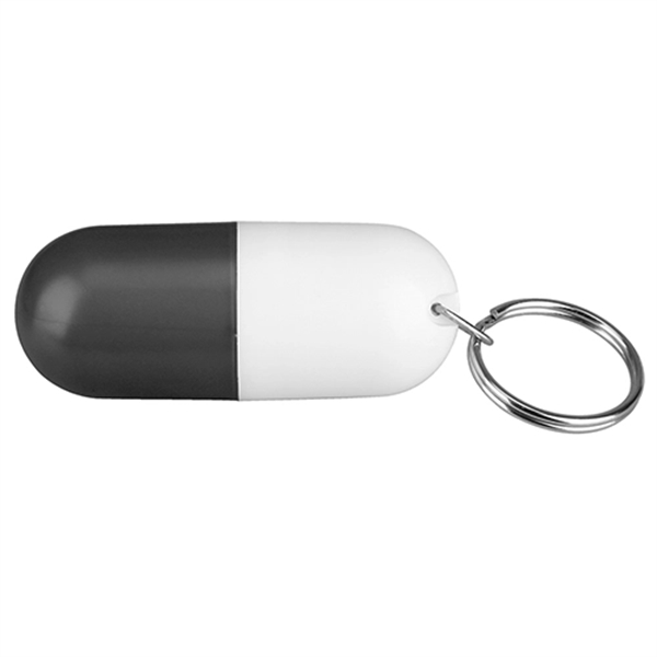 Capsule Shaped Pill Case with Key Ring - Image 4