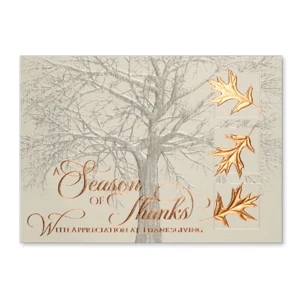 Copper Leaves Holiday Card