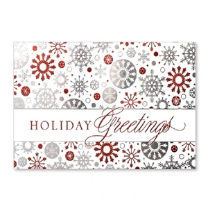 Red & Silver Snowflakes Card