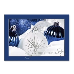 Blue & White Ornament Holiday Card