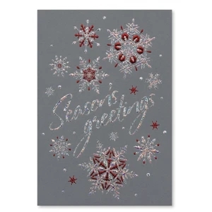 Shimmery Snowflakes Holiday Card