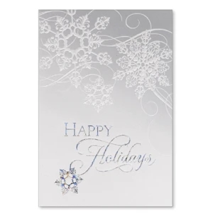 White Embossed Snowflakes Card