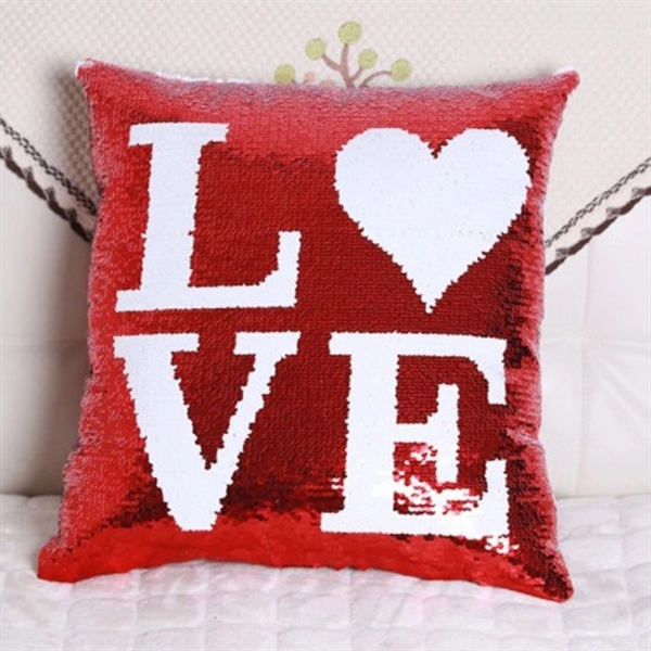 Embroidery Pillow With Sequins - Image 1