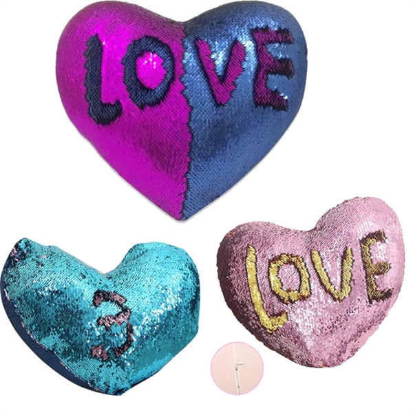 Love Type Sequins Pillow with Color Changing - Image 1