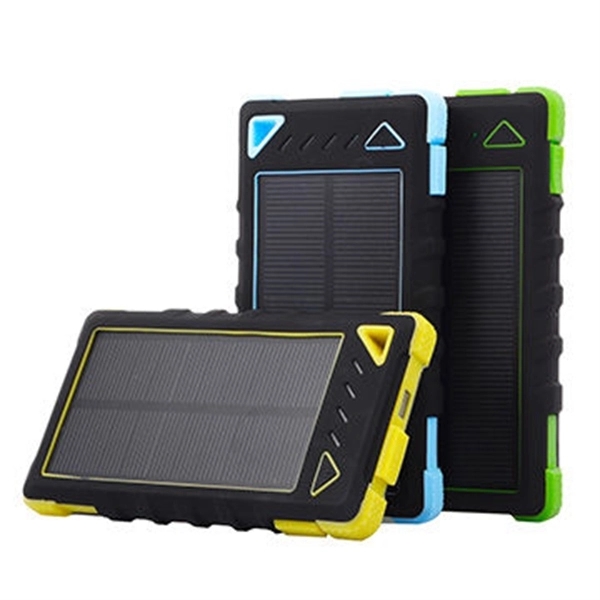 10,000mAh Outdoor/Travel Waterproof Solar Charger Power Bank - Image 1