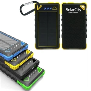 10,000 mAh Dual-USB Water Resistant Solar Power Bank Charger