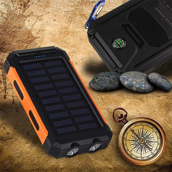 10,000 mAh Solar Charger With Compass - Image 1
