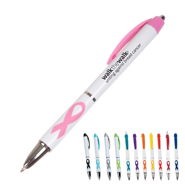 Pink Ribbon Grip Pen - Image 1