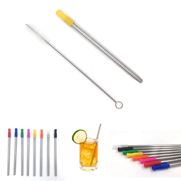 Kids Size Stainless Steel Straw with Silicone Tip - Image 4