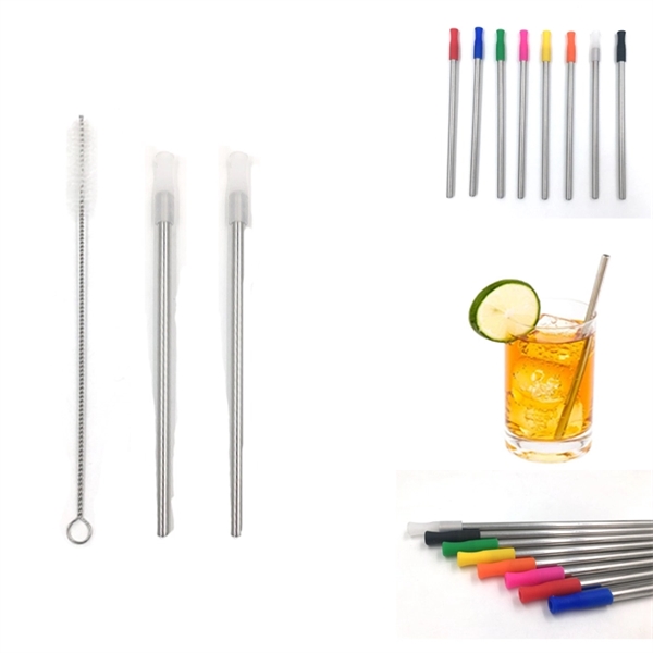 Kids Size Stainless Steel Straws with Silicone Tips - Image 6
