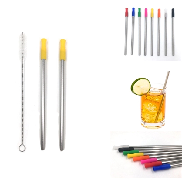 Kids Size Stainless Steel Straws with Silicone Tips - Image 8