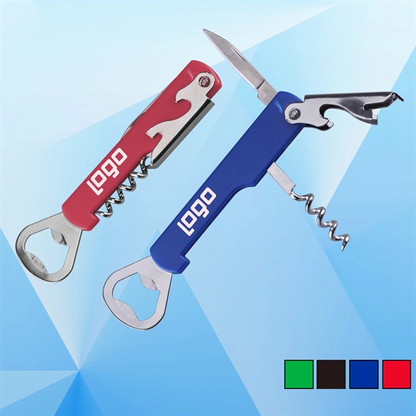 Bottle Opener with Wine Corkscrew and Knife - Image 1