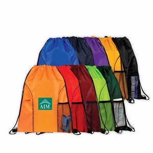 Dual Pocket Drawstring Backpack, Sports Pack, Drawstring Bag