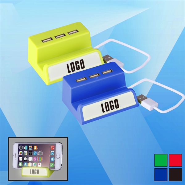 Light-up USB Charging Hub with Phone Holder - Image 1