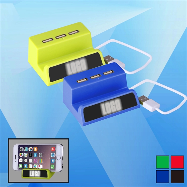 Light-up USB Charging Hub with Phone Holder - Image 1