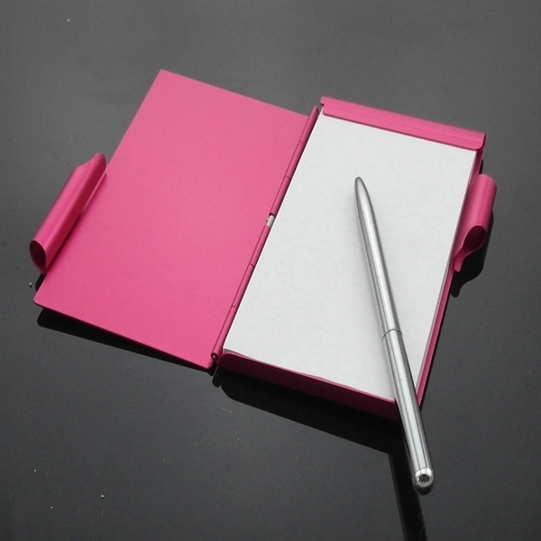 Aluminum Notepad with Ballpoint Pen - Image 2