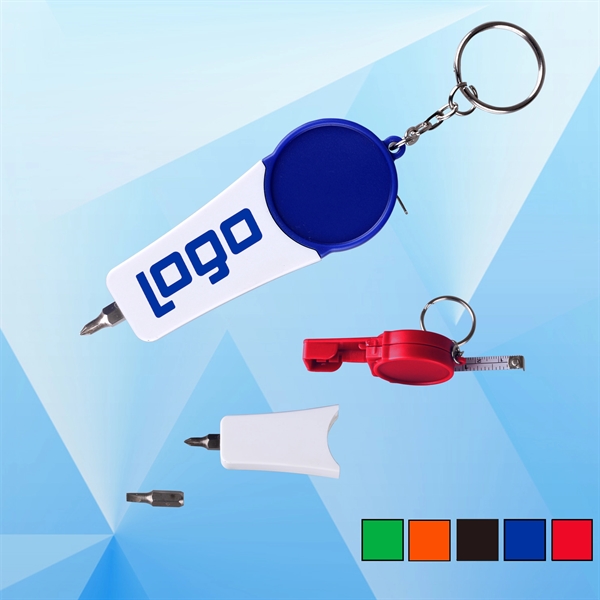 Mini Tool Kit with Tape Measure and Keychain - Image 1