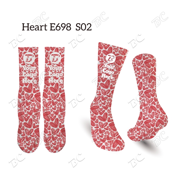 Fully printable 3oz Heart design socks - Image 3