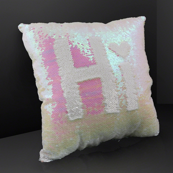 14" Luminous Light Up Flip Sequin Pillow - Image 2