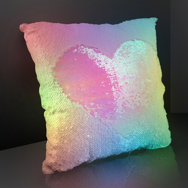 14" Luminous Light Up Flip Sequin Pillow - Image 3