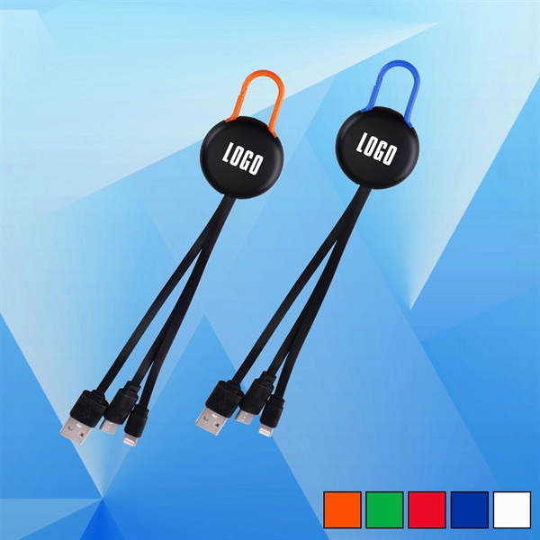 Light-up USB Charging Cable with Carabiner - Image 1