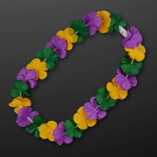 Mardi Gras Lei Light Up Flower Necklace - Image 2