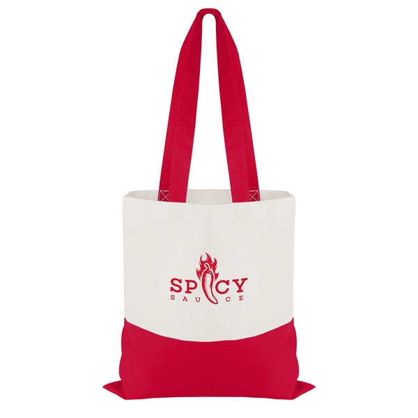 Cotton Colored Accent Flat Tote - Image 2
