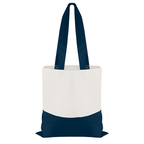 Cotton Colored Accent Flat Tote - Image 3