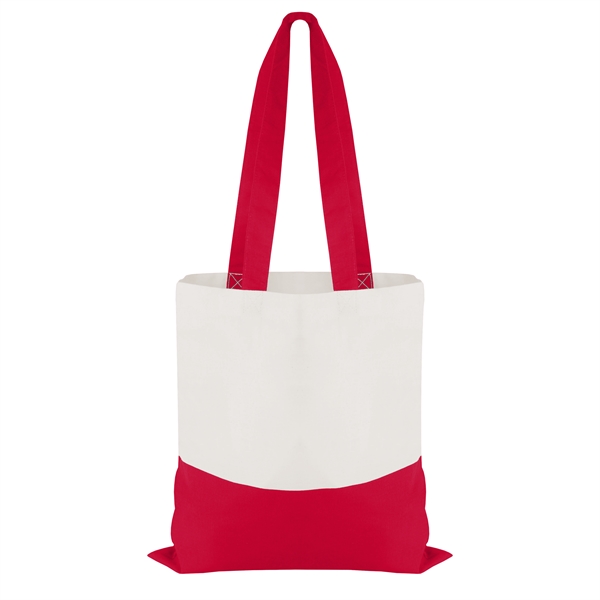 Cotton Colored Accent Flat Tote - Image 4
