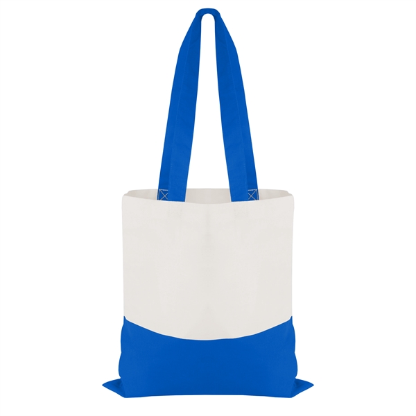 Cotton Colored Accent Flat Tote - Image 5