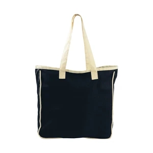 Colored Cotton Zippered Tote