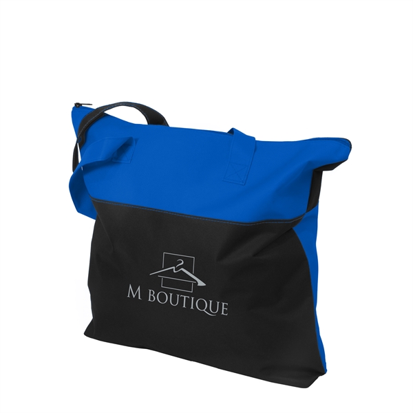 Reverse Color Zippered Tote - Image 1