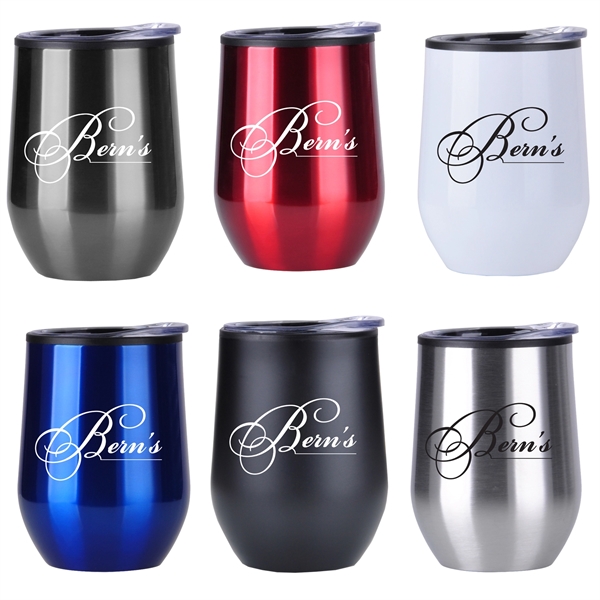 Lucca Stainless Steel Wine Tumbler- 12 oz - Image 1