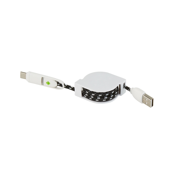 3-in-1 Retractable Fabric Charge-It™ Cable - Image 5