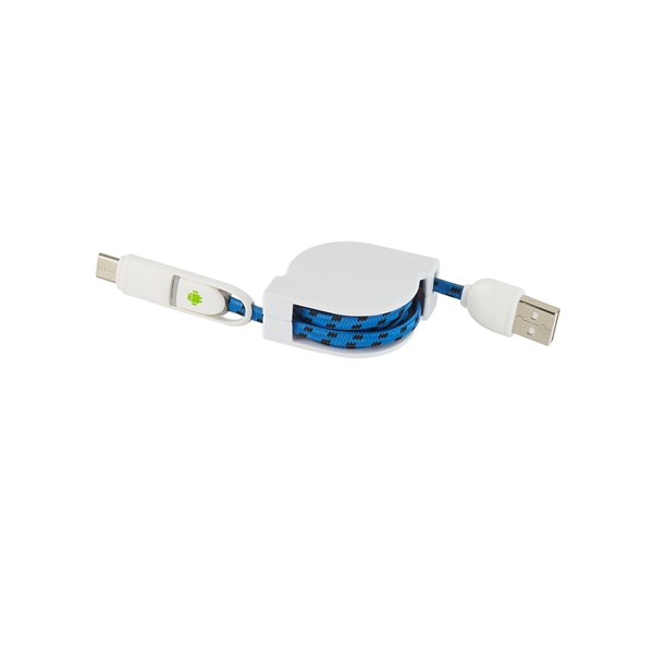 3-in-1 Retractable Fabric Charge-It™ Cable - Image 6