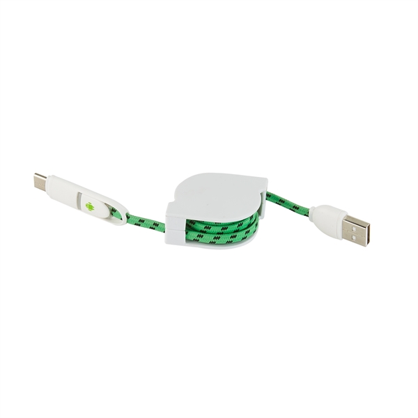 3-in-1 Retractable Fabric Charge-It™ Cable - Image 7