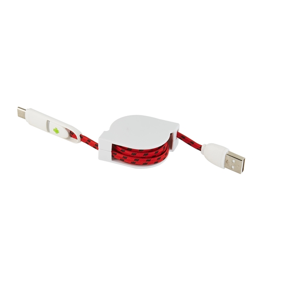 3-in-1 Retractable Fabric Charge-It™ Cable - Image 8