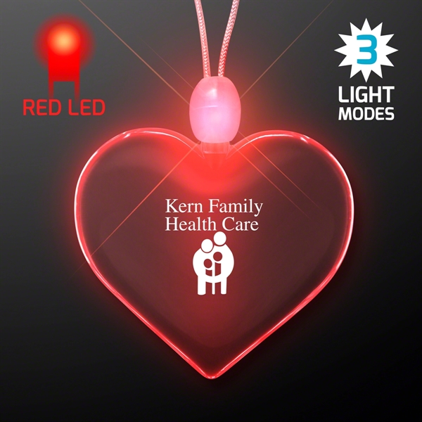 Light Up Acrylic Heart Necklace - Image 3