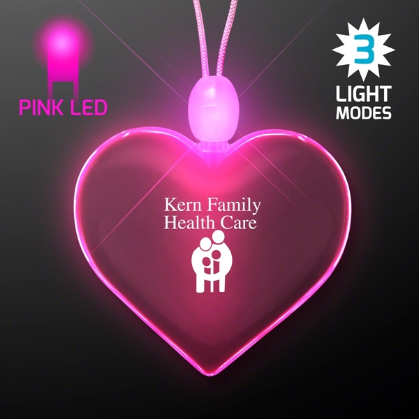 Light Up Acrylic Heart Necklace - Image 4