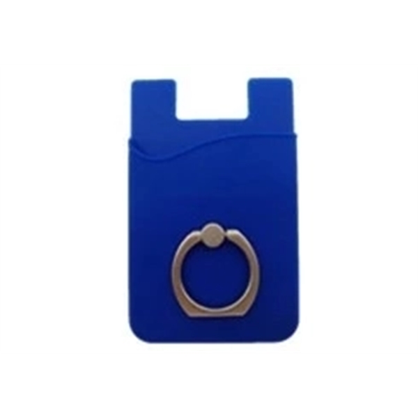 Silicone Phone Wallet w/ Finger Ring Holder & Custom Logo - Image 4