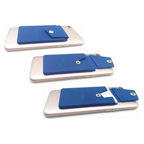 Silicone Phone Wallet stand with button pocket - Image 4